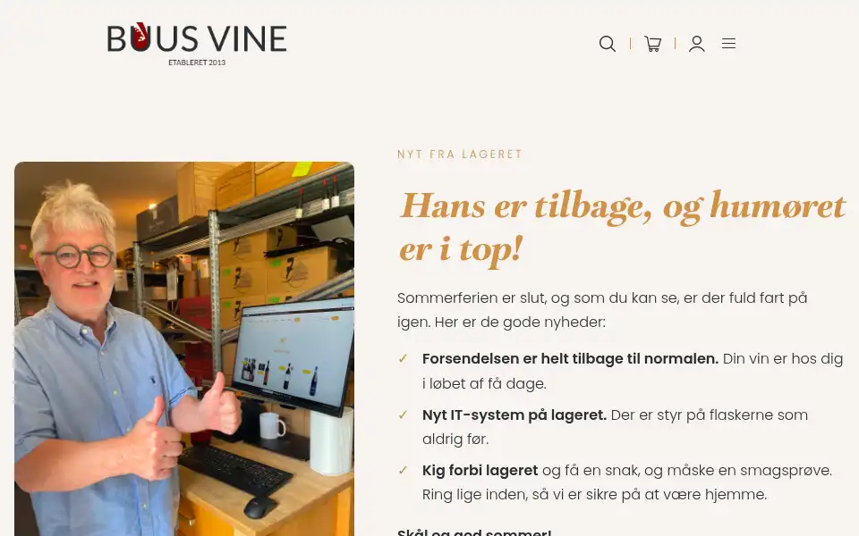 Screenshot of buusvine.dk