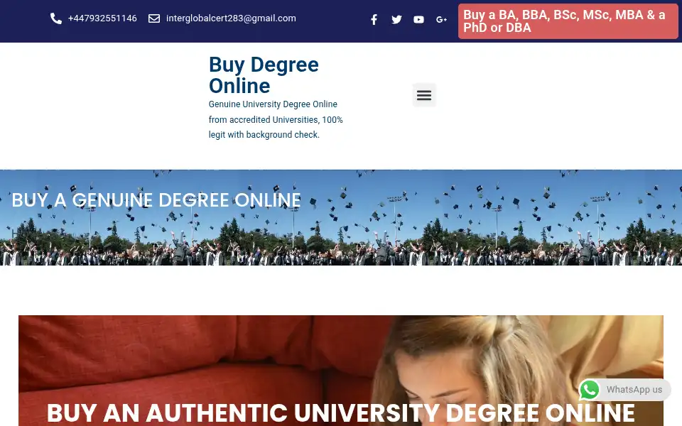 Screenshot of buyadegree.co.uk