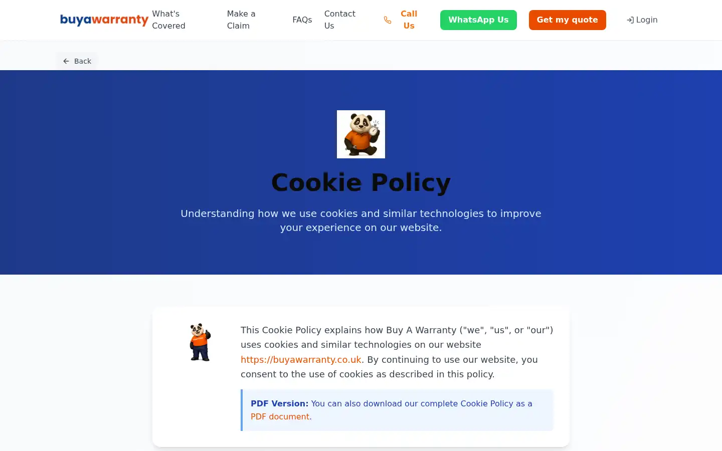 Screenshot of buyawarranty.co.uk