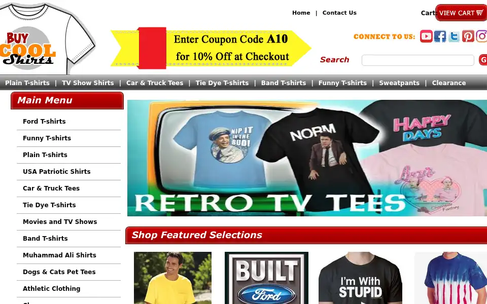 Screenshot of buycoolshirts.com