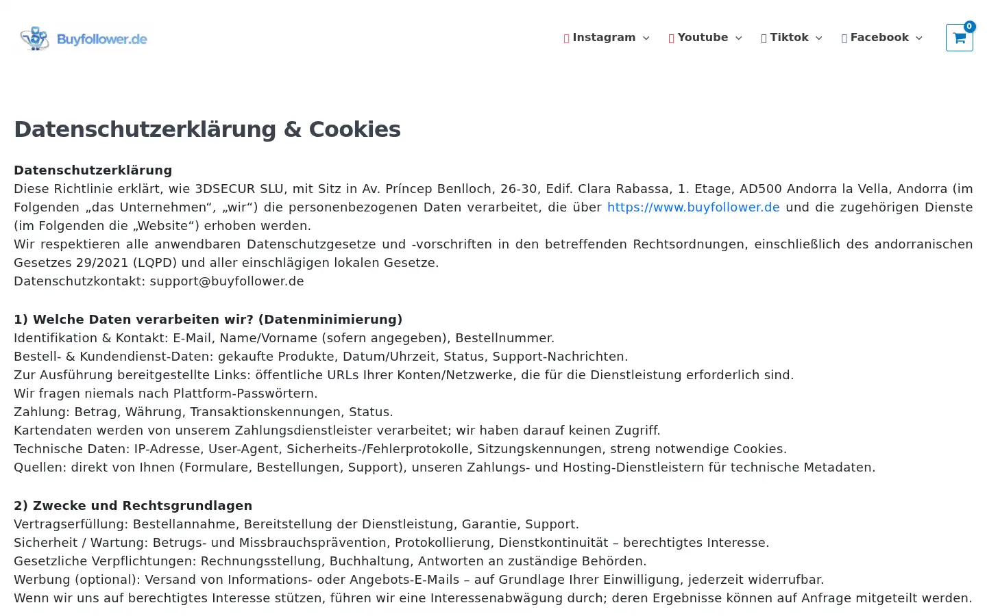 Screenshot of buyfollower.de