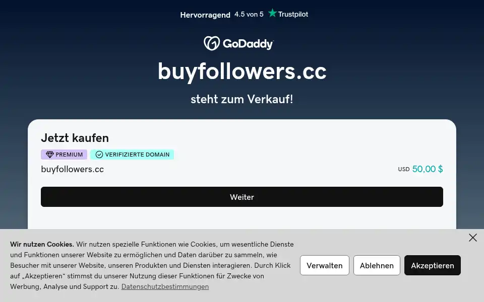 Screenshot of buyfollowers.cc
