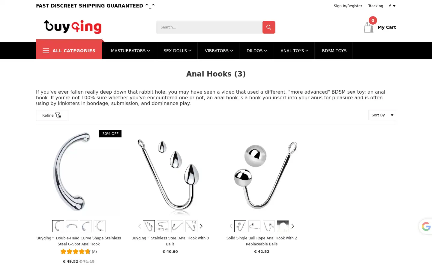 Screenshot of buyging.com