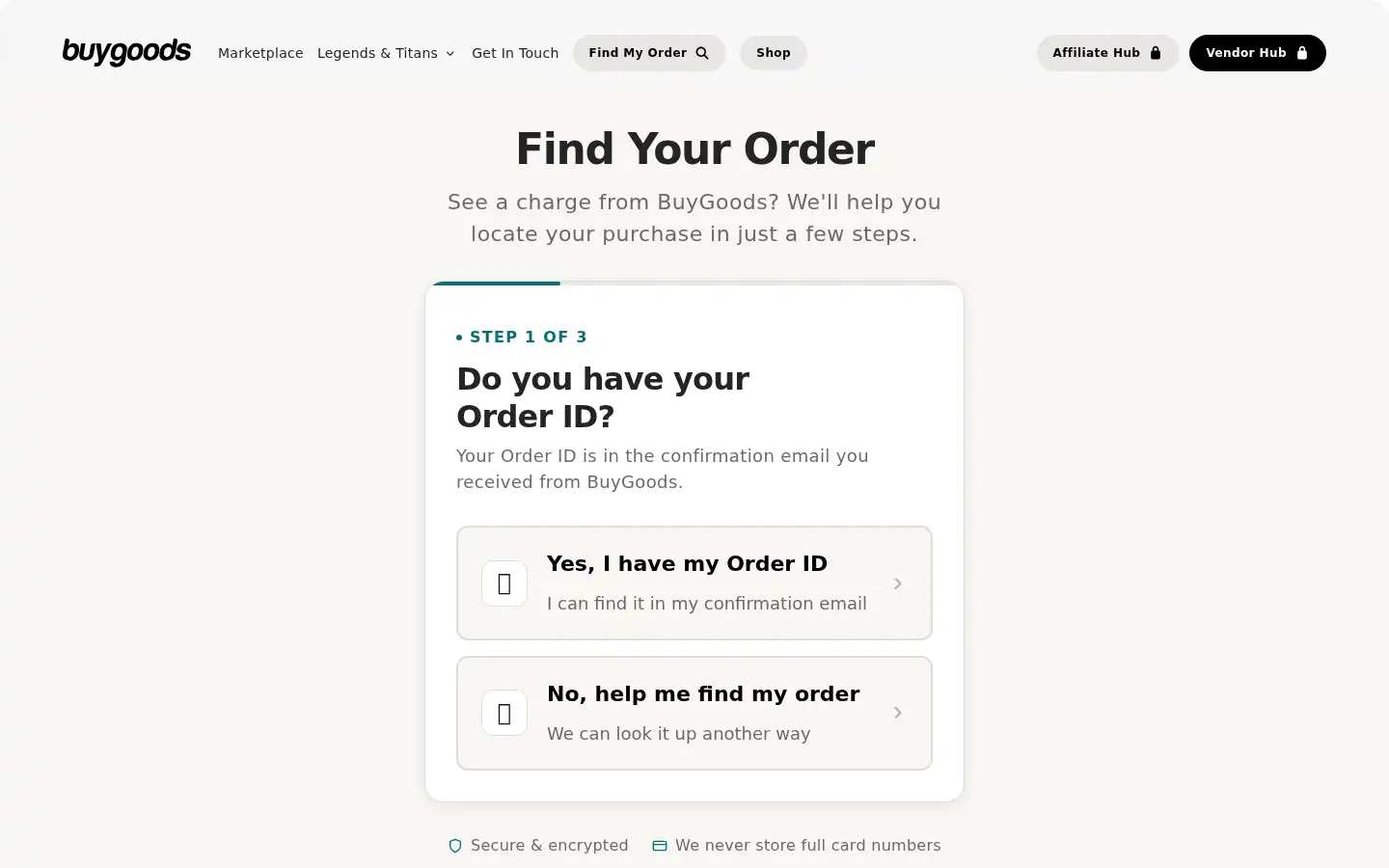Screenshot of buygoods.com