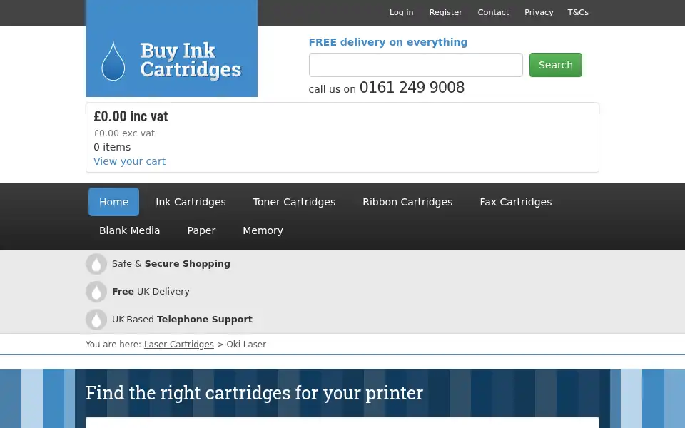 Screenshot of buyinkcartridges.co.uk