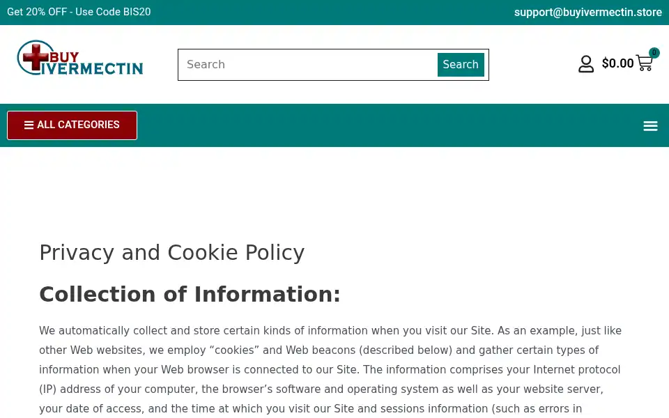 Screenshot of buyivermectin.store