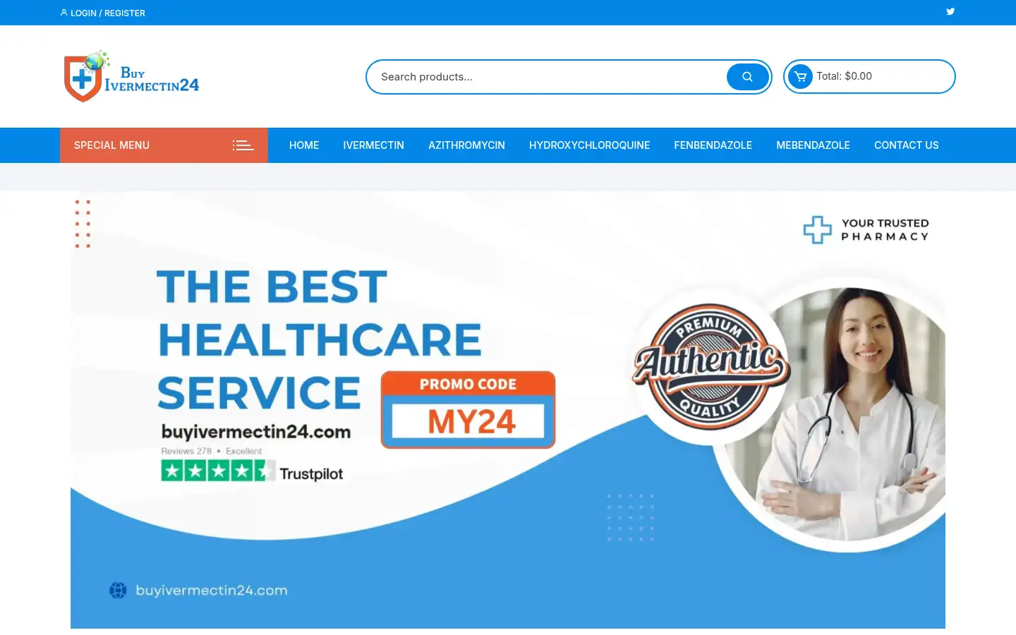Screenshot of buyivermectin24.com