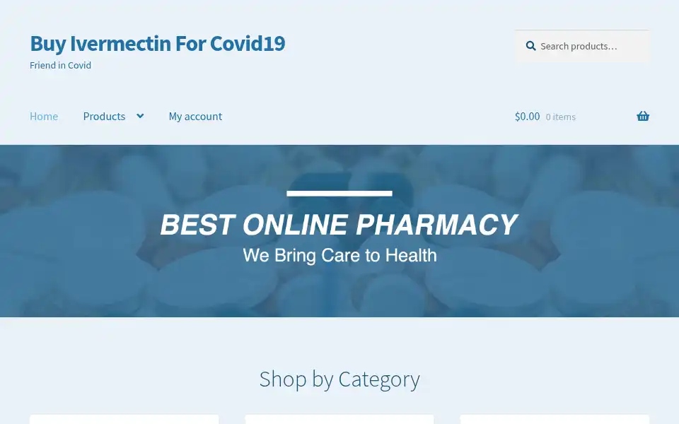 Screenshot of buyivermectinforcovid19.com