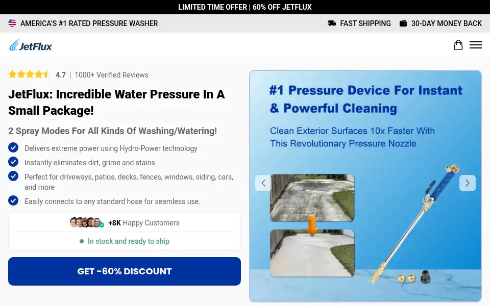 Screenshot of buyjetflux.com