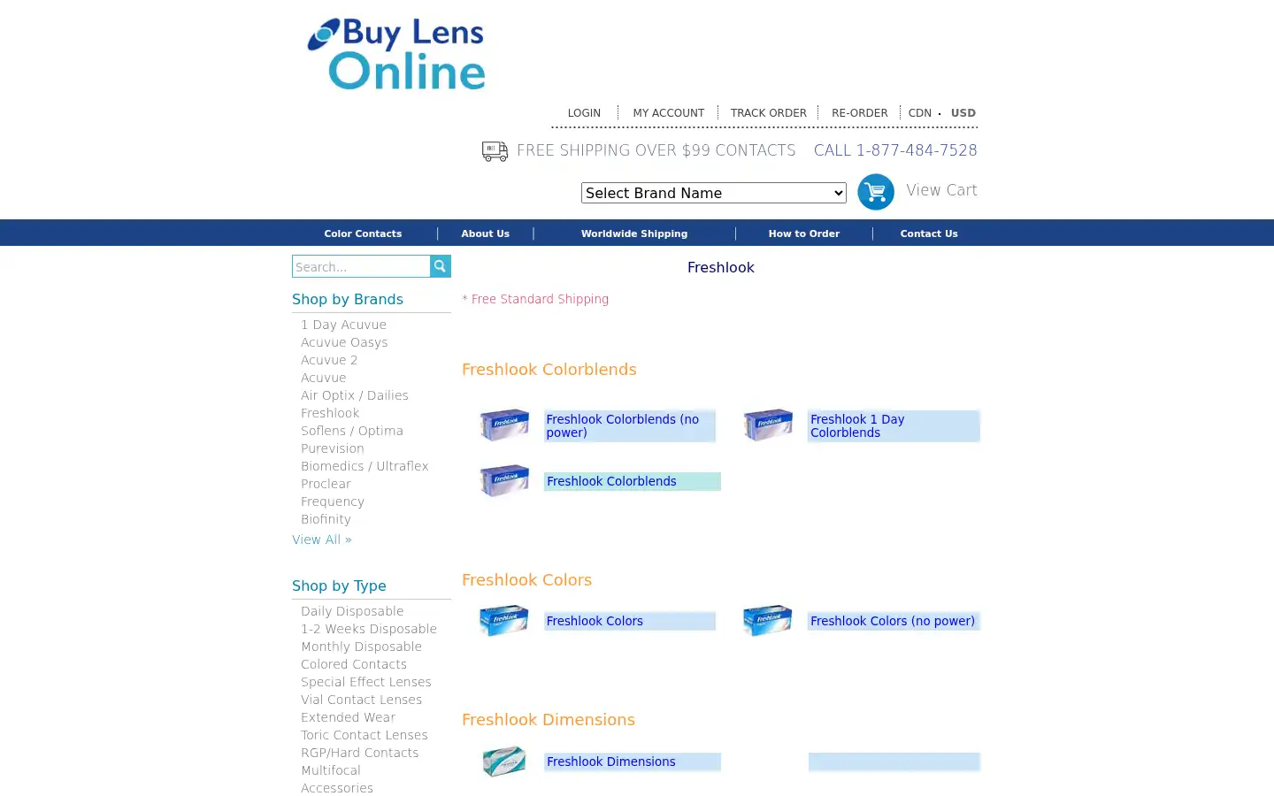 Screenshot of buylensonline.com