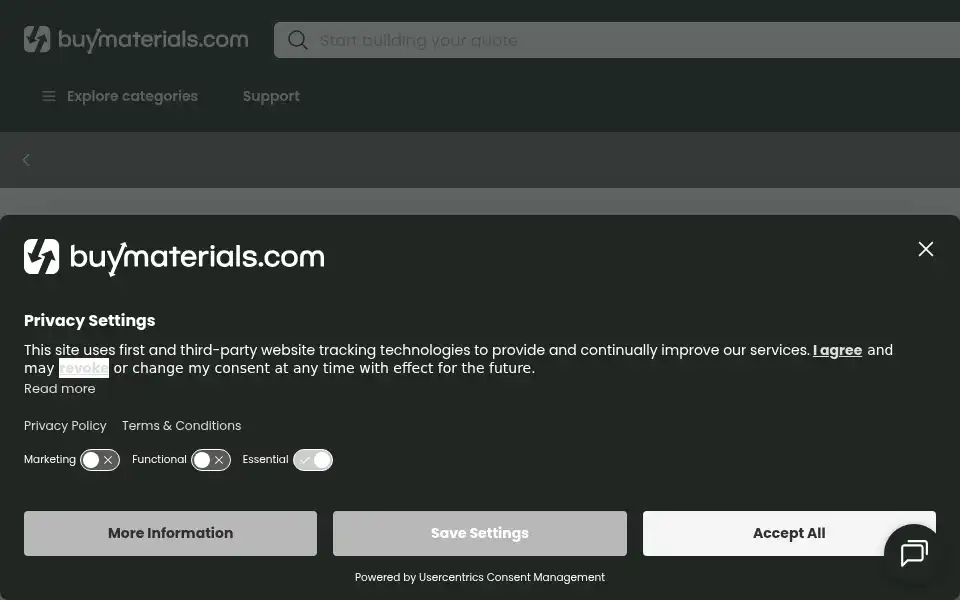 Screenshot of buymaterials.com
