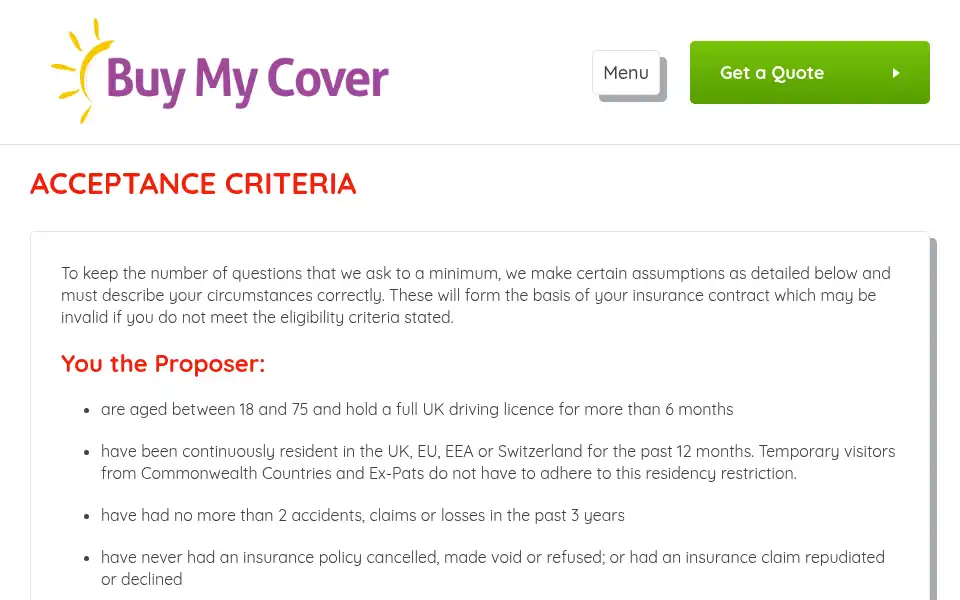 Screenshot of buymycover.co.uk