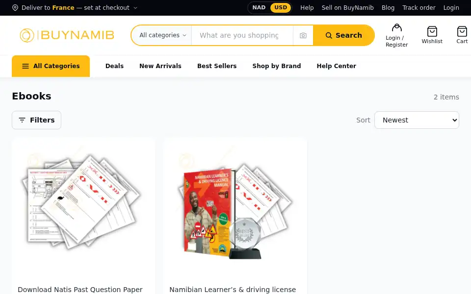 Screenshot of buynamib.com