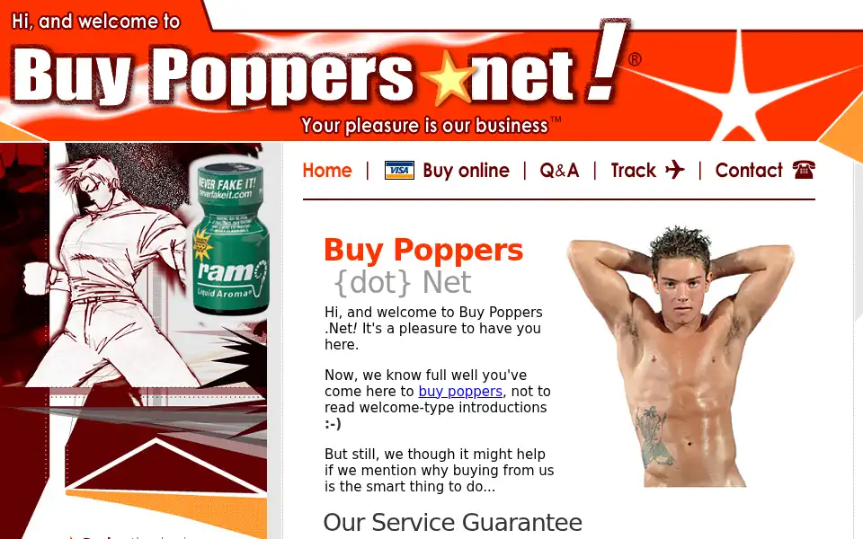 Screenshot of buypoppers.net