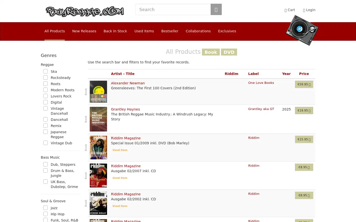Screenshot of buyreggae.com