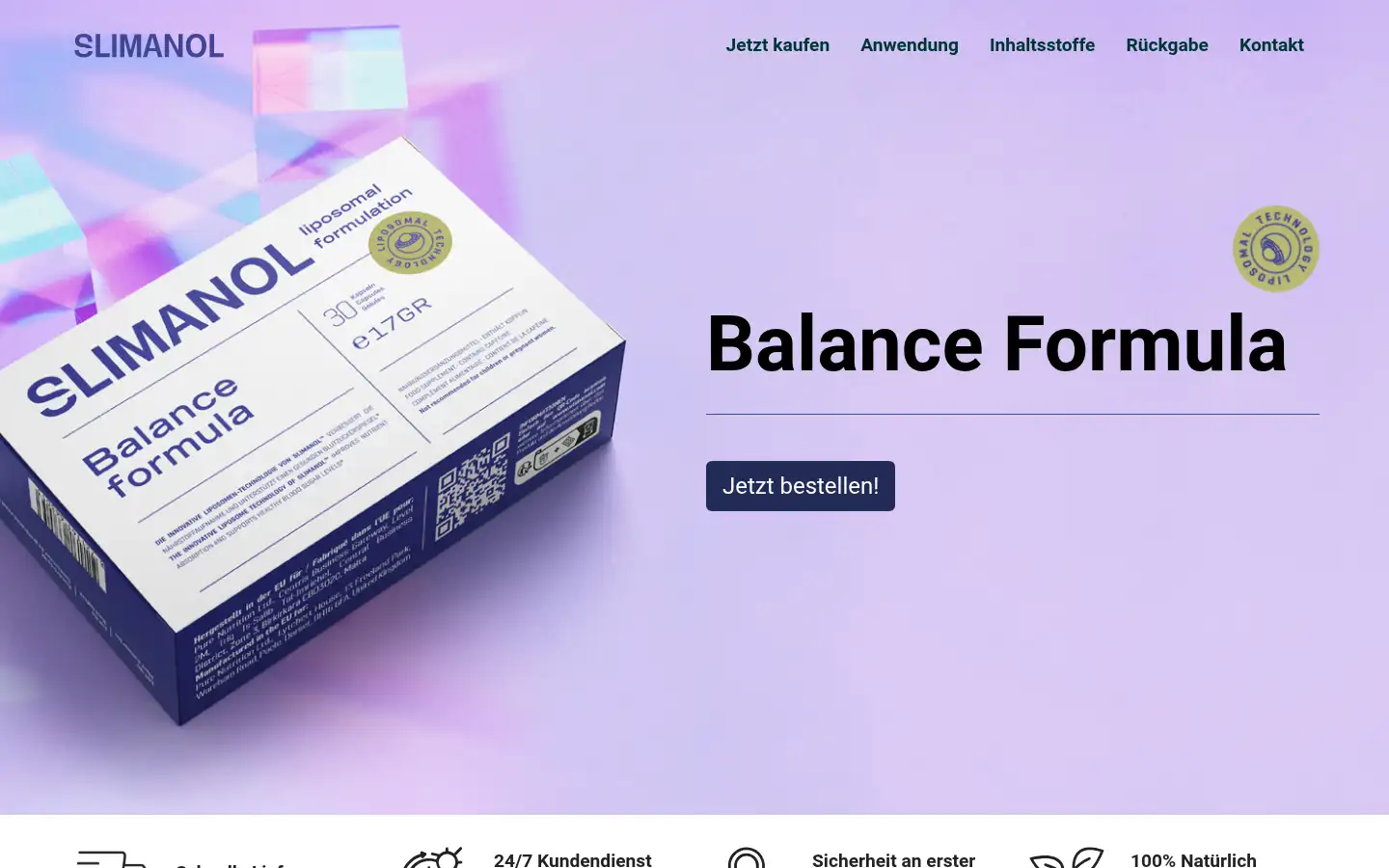 Screenshot of buyslimanol.com
