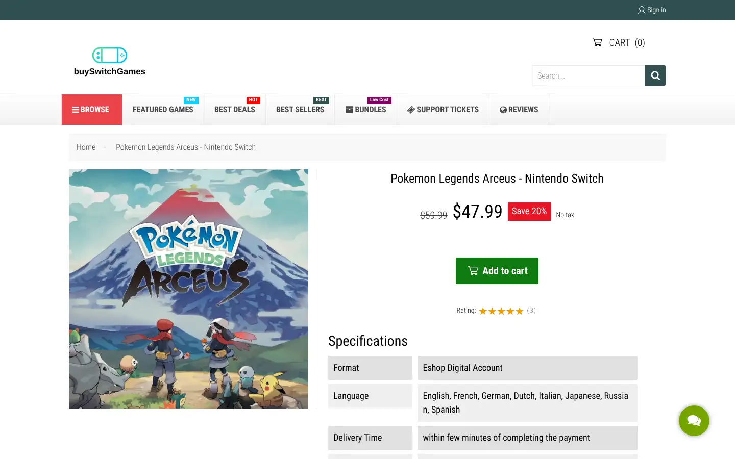 Screenshot of buyswitchgames.com