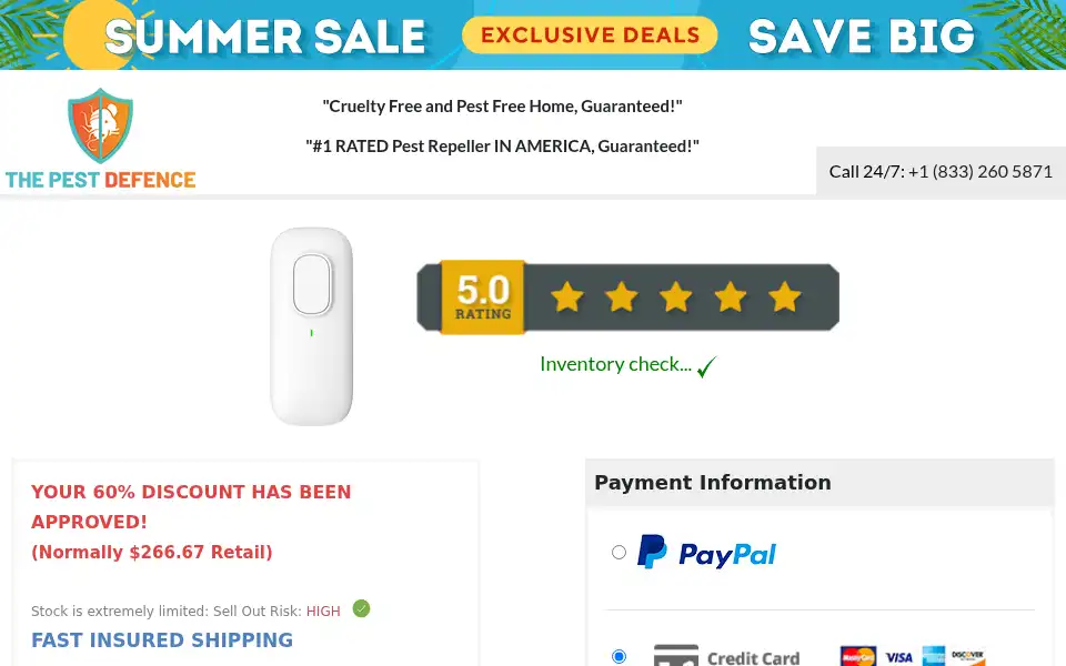Screenshot of buythepestdefence.com