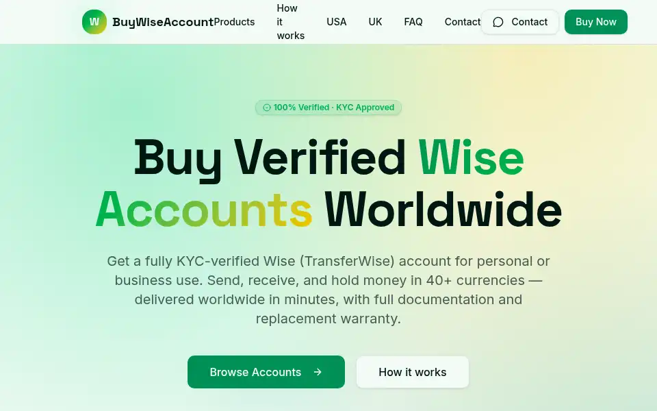 Screenshot of buywiseaccount.com