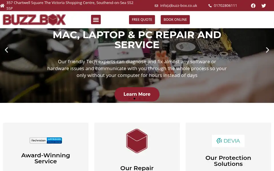 Screenshot of buzz-box.co.uk