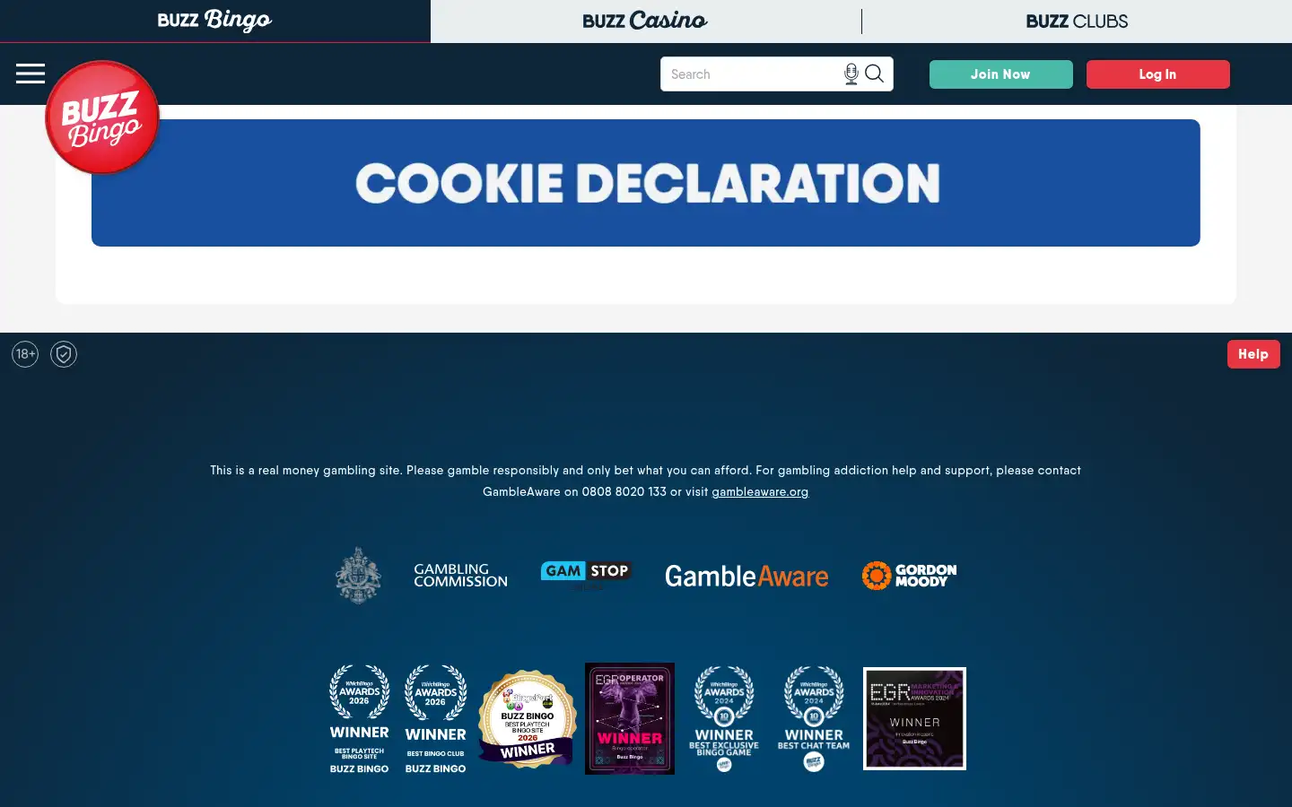 Screenshot of buzzbingo.com