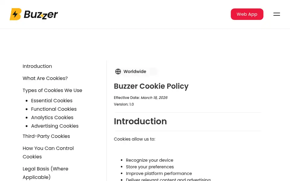 Screenshot of buzzerfan.com