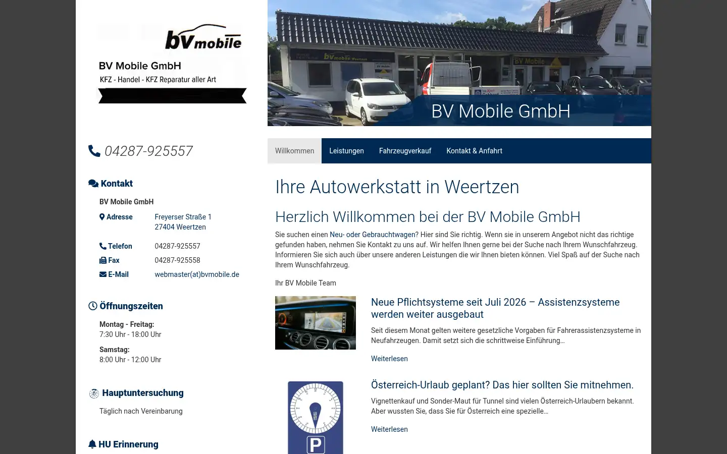 Screenshot of bvmobile.de