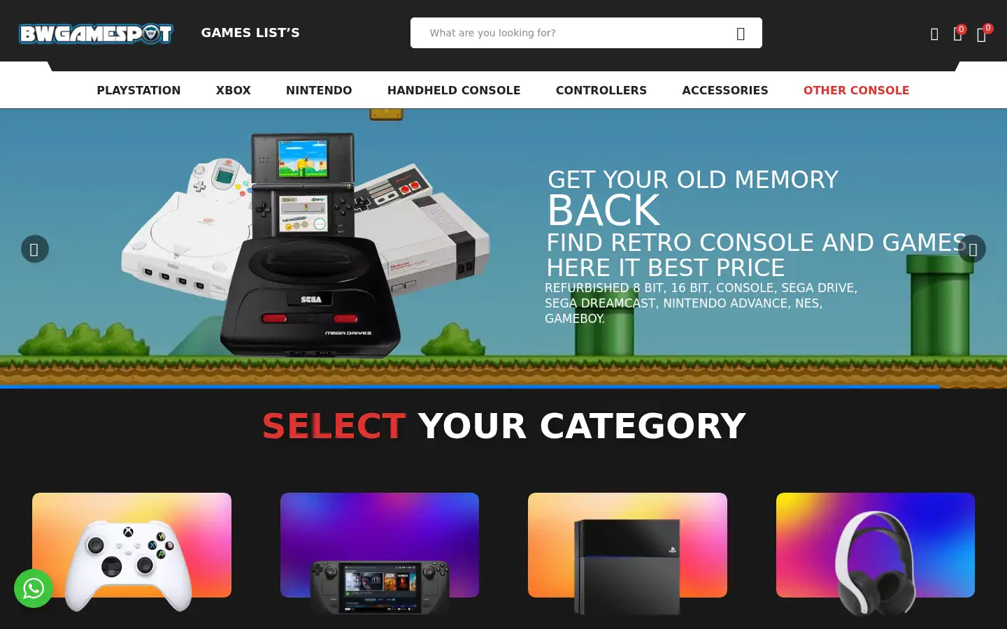 Screenshot of bwgamespot.com