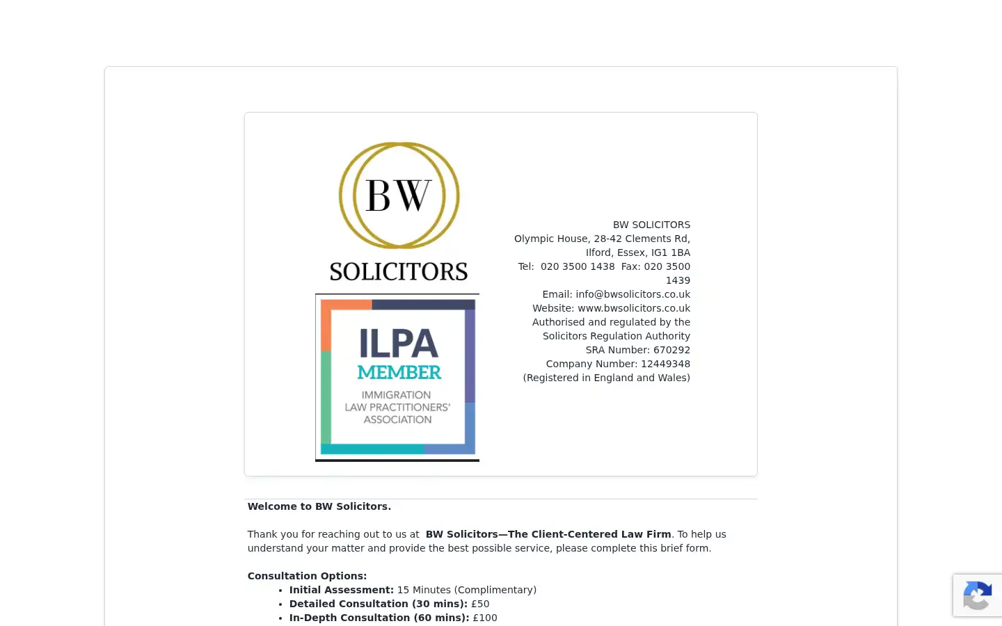 Screenshot of bwsolicitors.co.uk