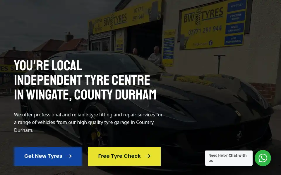 Screenshot of bwtyres.co.uk
