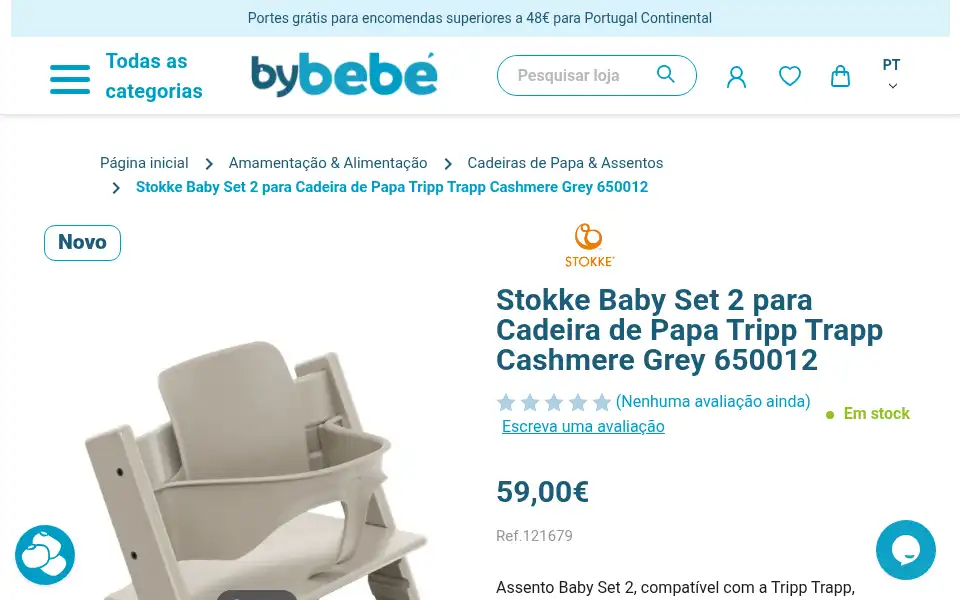 Screenshot of bybebe.pt