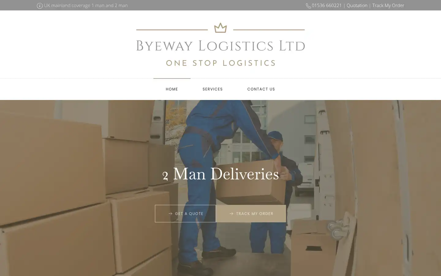 Screenshot of byewaylogistics.co.uk