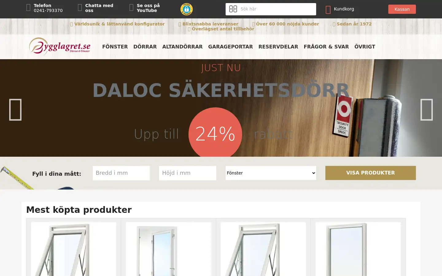 Screenshot of bygglagret.se