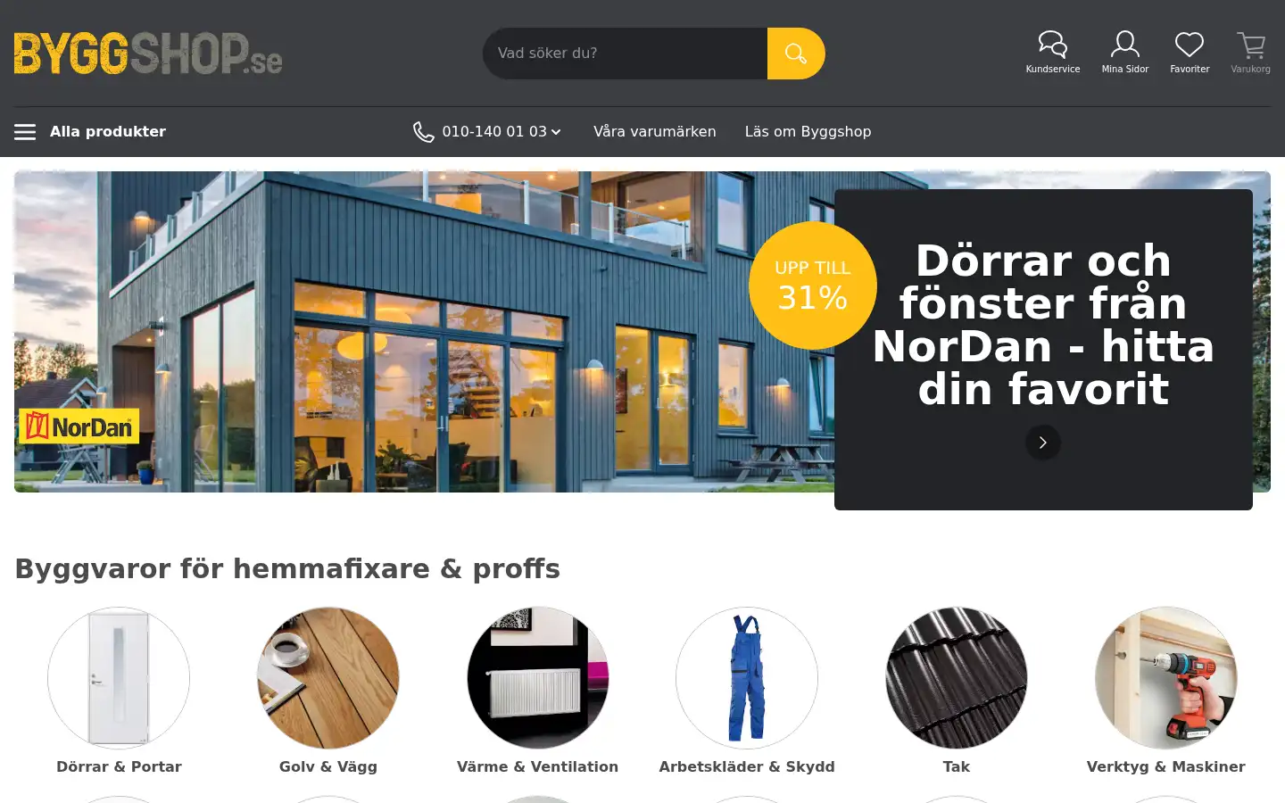 Screenshot of byggshop.se