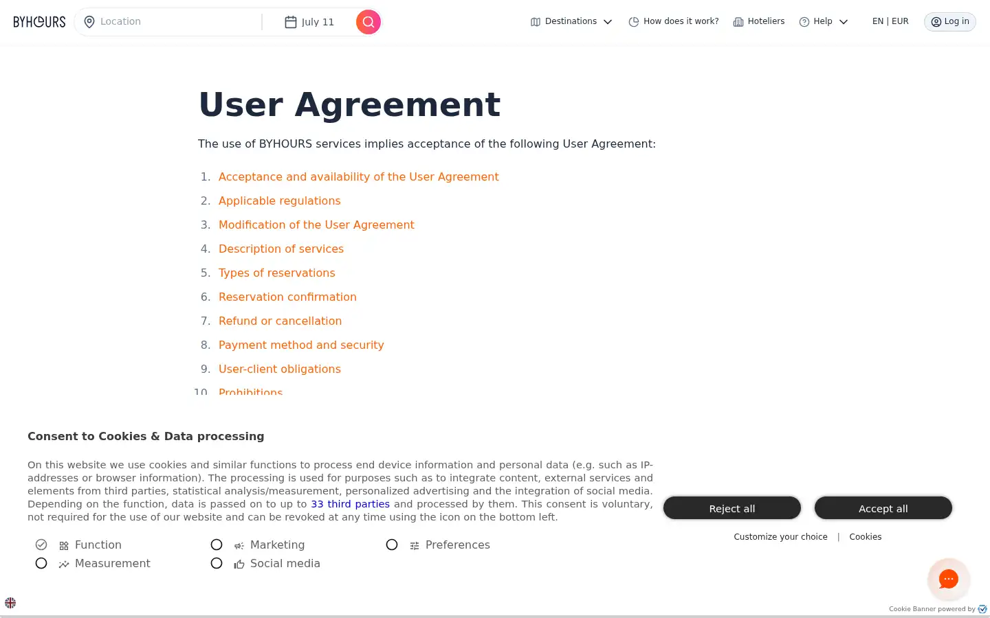 Screenshot of byhours.com