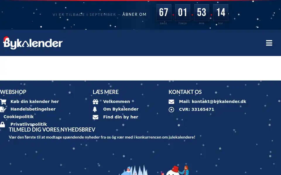Screenshot of bykalender.dk
