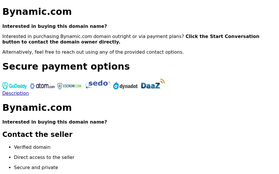 Screenshot of bynamic.com