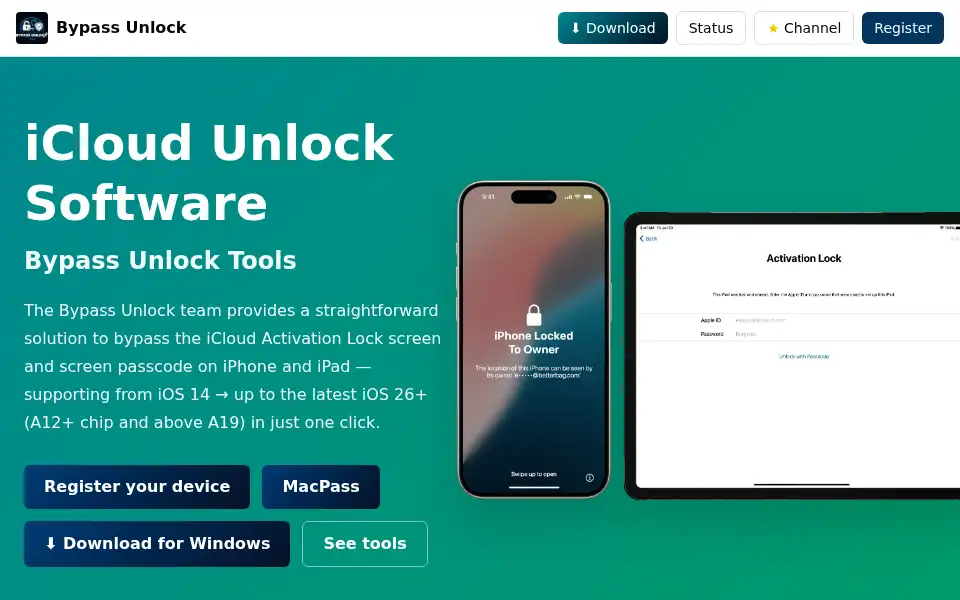 Screenshot of bypassunlock.online