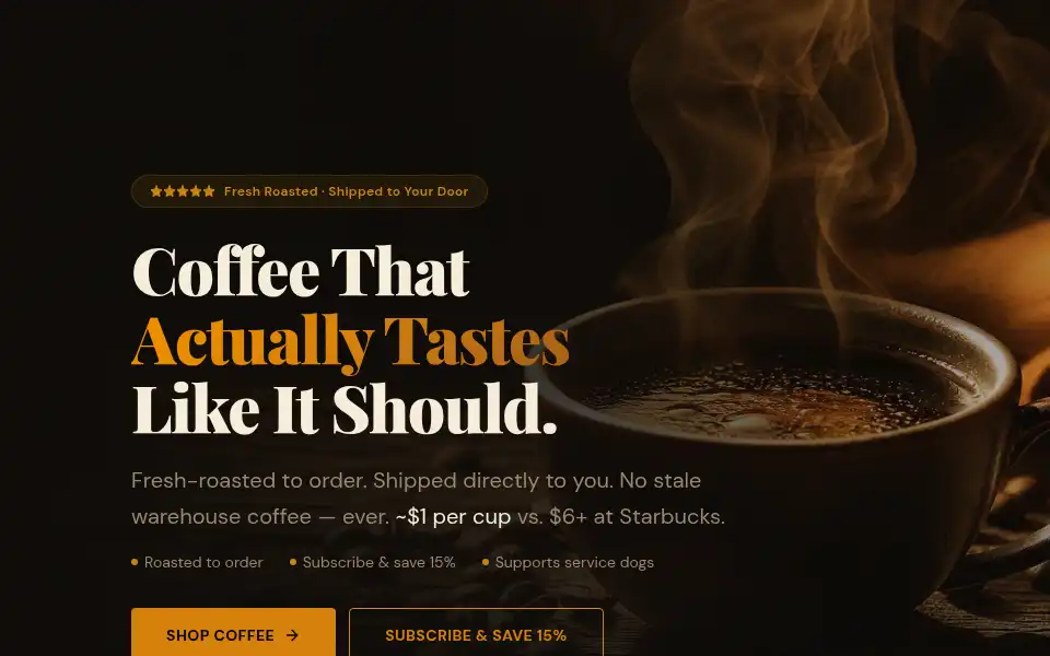 Screenshot of byteandbarkbrew.com