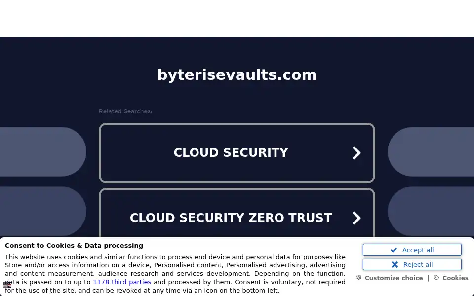 Screenshot of byterisevaults.com