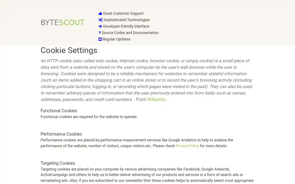 Screenshot of bytescout.com