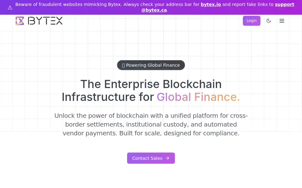 Screenshot of bytex.io