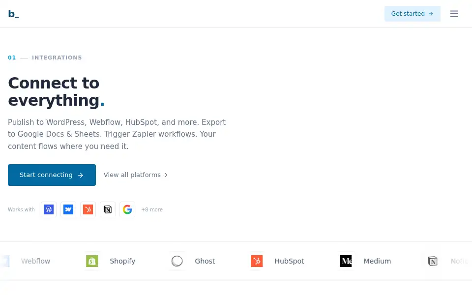 Screenshot of byword.ai