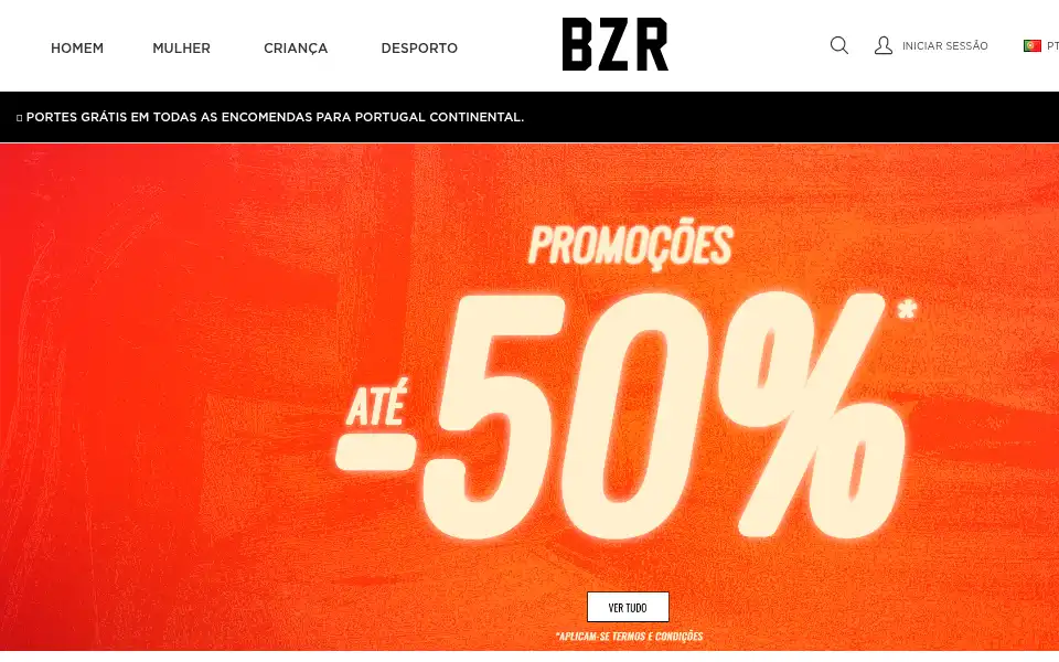Screenshot of bzronline.com