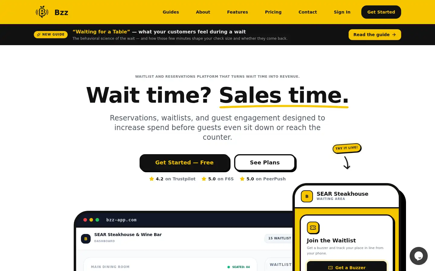 Screenshot of bzz-app.com