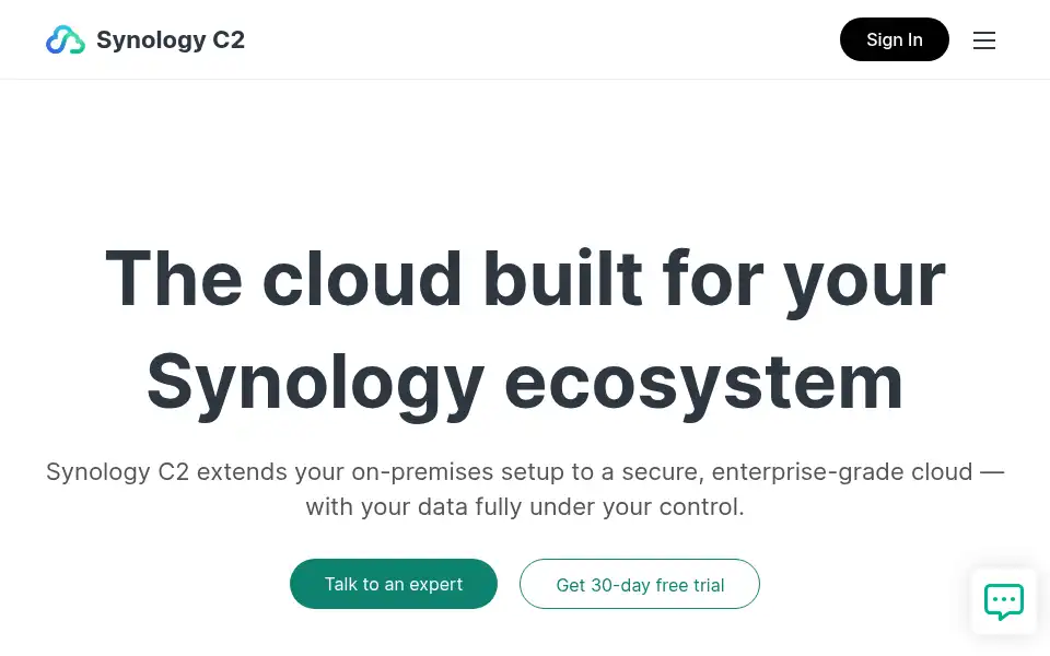 Screenshot of c2.synology.com