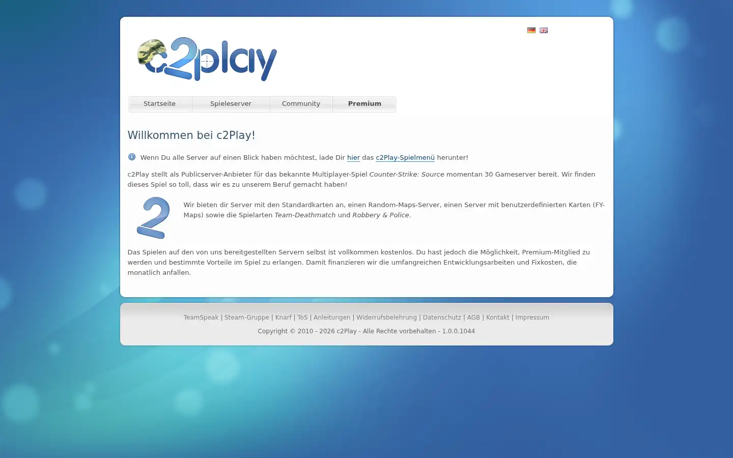 Screenshot of c2play.de