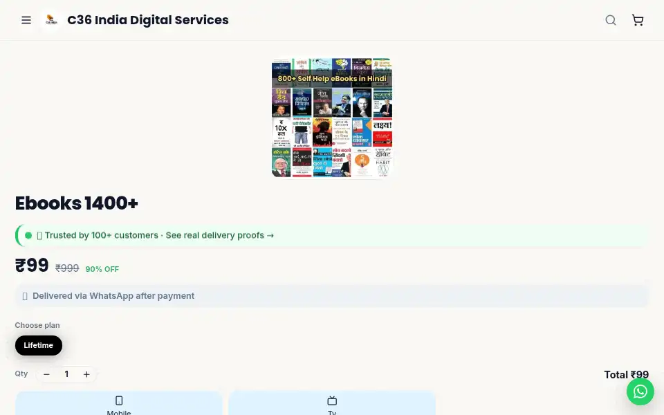 Screenshot of c36india.com