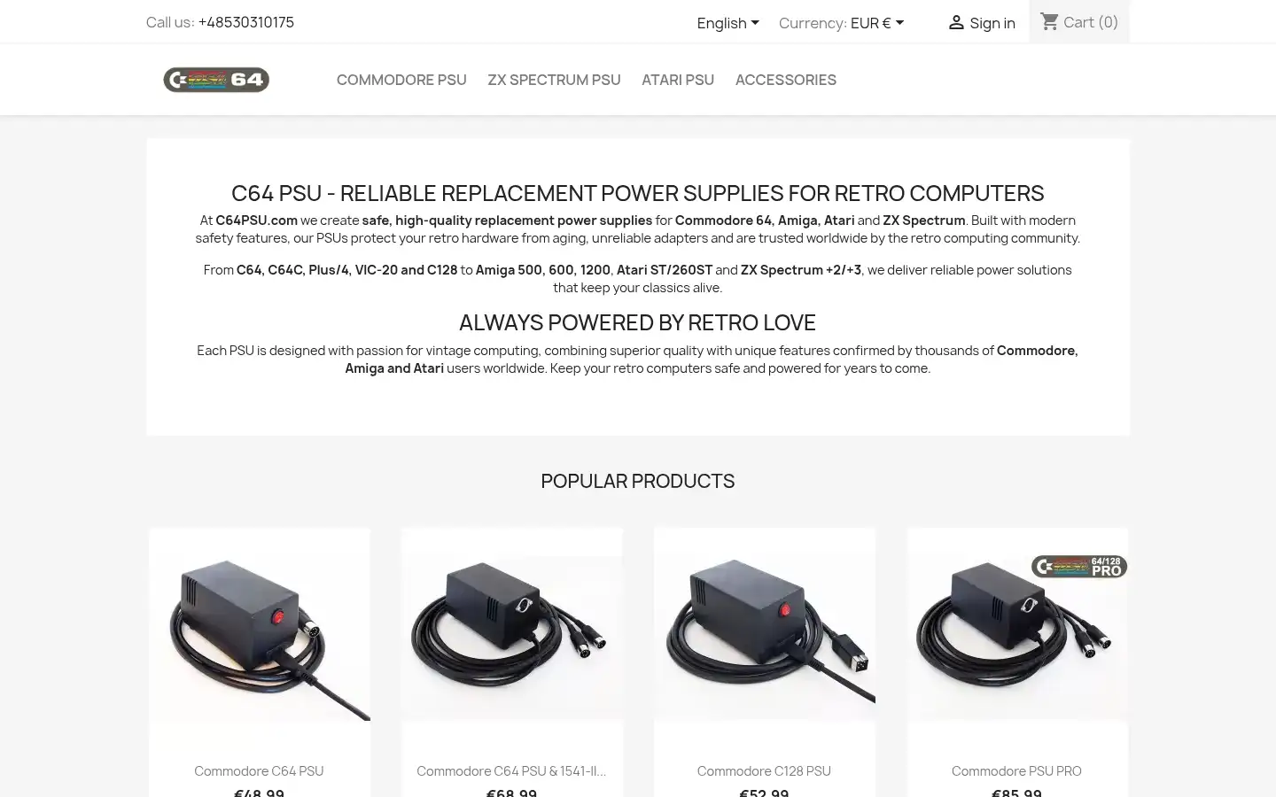 Screenshot of c64psu.com