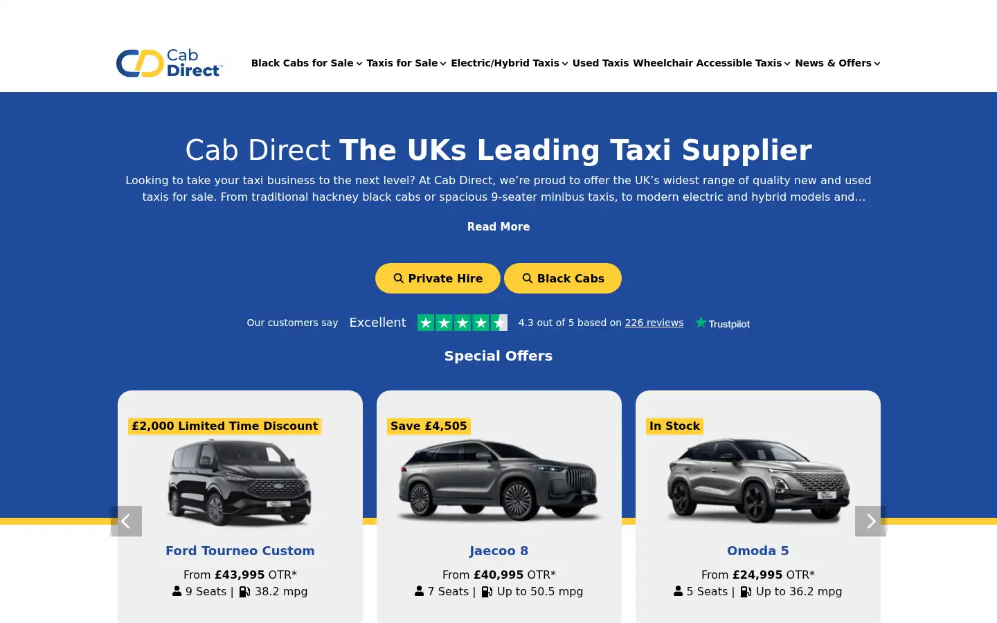 Screenshot of cabdirect.com
